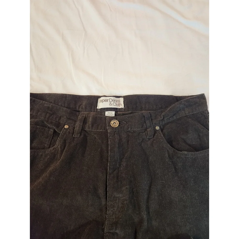 Paper Denim & Cloth Mens Brown Ribbed Corduroy Chino Pants Straight Leg‎ 38x32